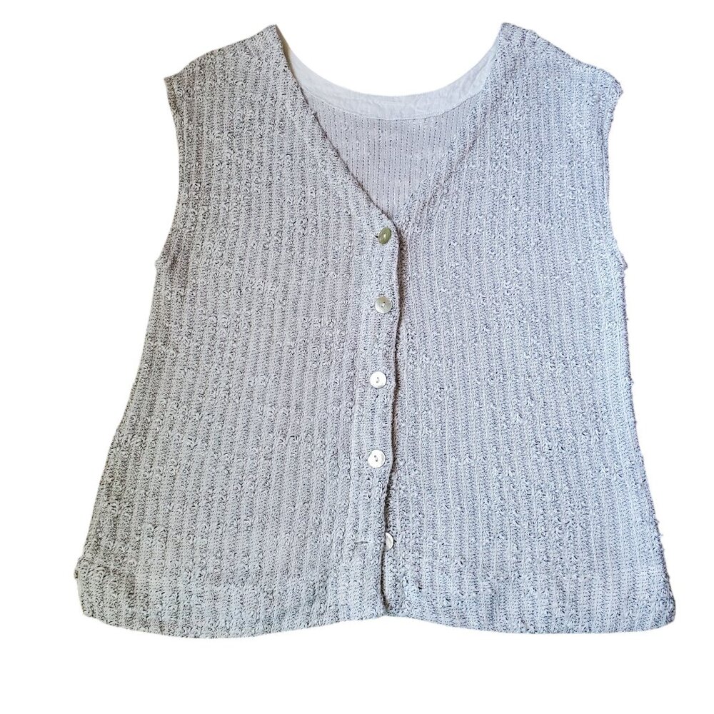 Women's Cut Loose Reversible Vest Size Medium Shades of Grey/Taupe